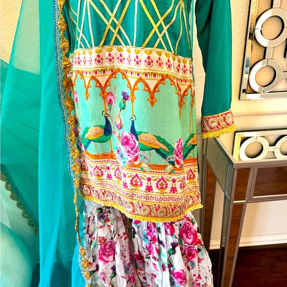 Pakistani/Indian Designer Zahra Ahmed garara dress. S/M - Picture 4 of 7